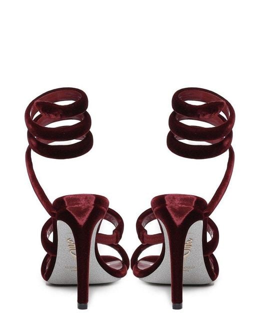 Rene Caovilla Brown René Caovilla Cleo Coiled-strap Velvet Sandals