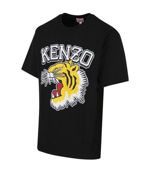 KENZO Black Tiger Varsity Brand-print Relaxed-fit Cotton-jersey T-shirt for men
