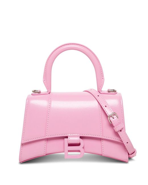 Balenciaga Hourglass Crossbody Bag In Pink Leather