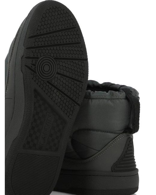 Lanvin Black Quilted Padded Drawstring Ankle Boots for men