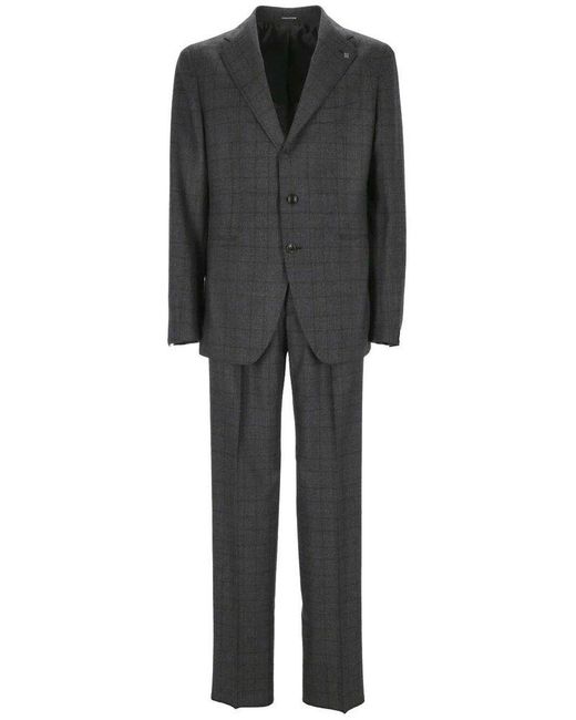 Tagliatore Black Single-breasted Two-piece Suit Set for men