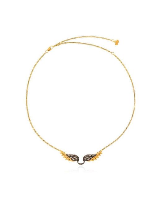Zadig & Voltaire White Logo Wing Charm Necklace