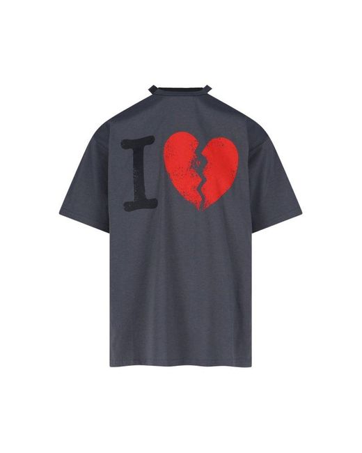 Magliano Blue Broken Heart Graphic T-Shirt for men