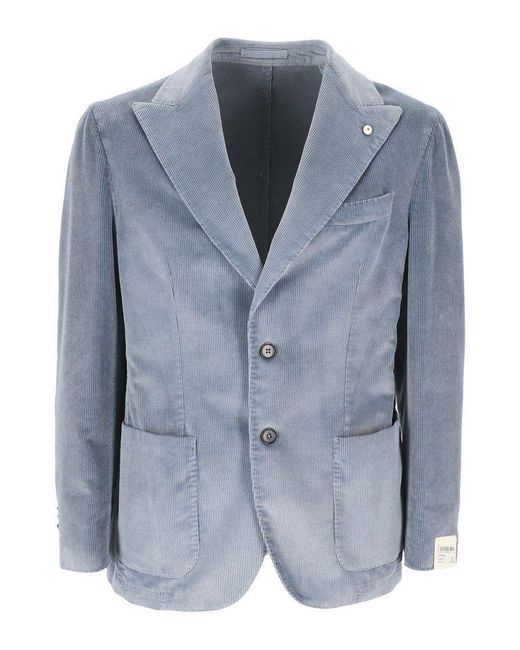 L.b.m. 1911 Blue Corduroy Blazer Jacket for men