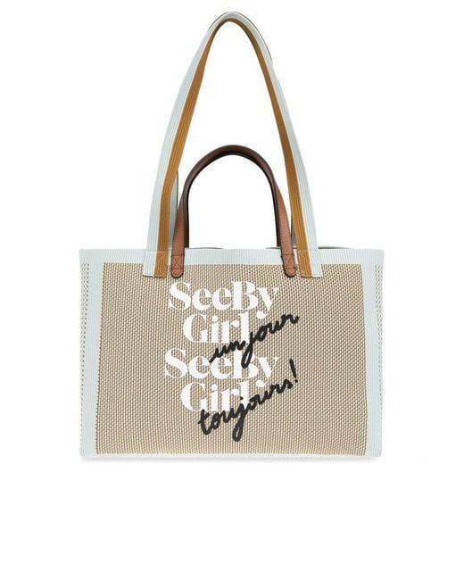 See By Chloé Natural 'see By Girl Un Jour' Shopper Bag,