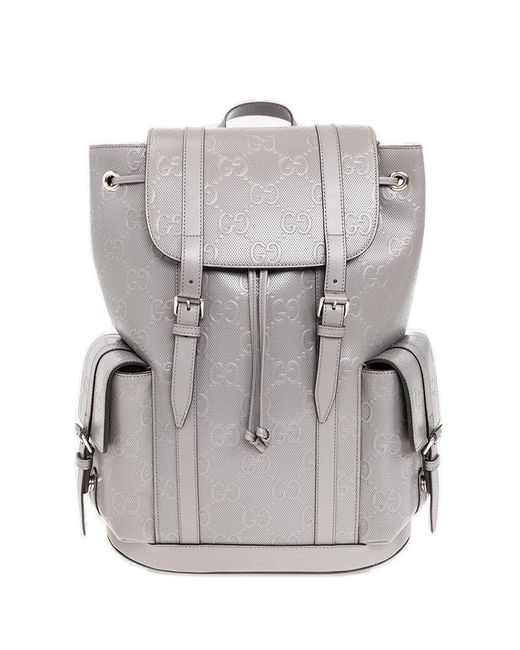 Gucci Gray Leather Backpack