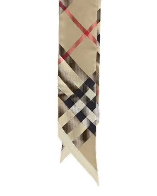 Burberry Metallic Check Pattern Pointed-tip Scarf