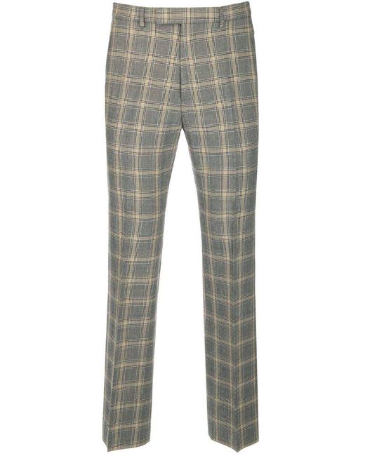 Gucci Wool And Linen Trousers in Grey for Men | Lyst UK
