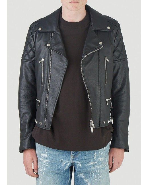 Lanvin Black X Gallery Dept. Studded Biker Leather Jacket for men