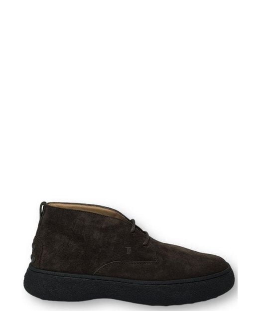 Tod's Black W. G. Heritage Lace-Up Desert Boots for men