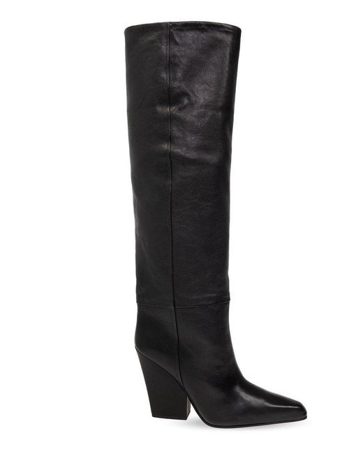 Paris Texas Black Jane Knee-High Boots