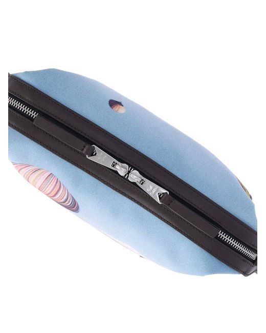 Paul Smith Blue Signature Stripe Balloon Mount Fuji Print Wash Bag for men