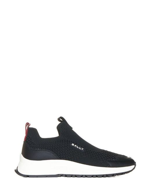 Bally Black Logo Patch Meshed Sneakers
