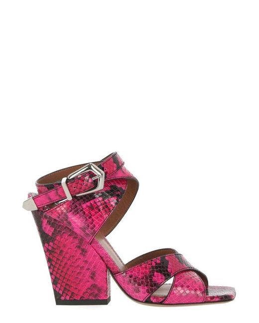 Paris Texas Pink Embossed Heeled Sandals