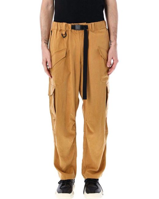 Y-3 Brown Belted Cargo Pants for men