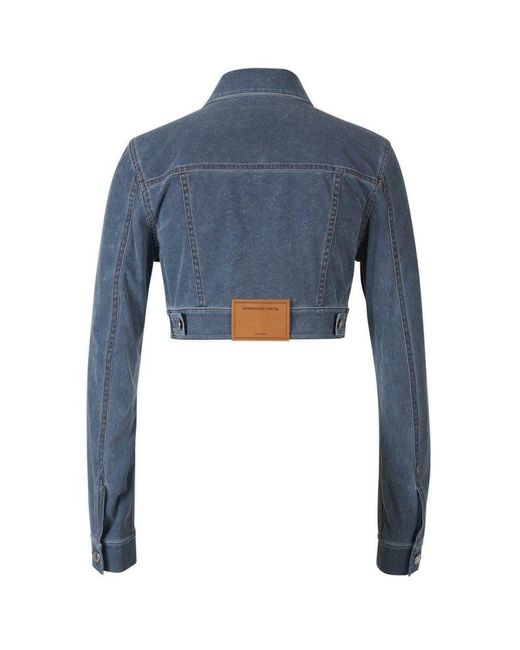 Alexander Wang Blue Button-up Cropped Jacket