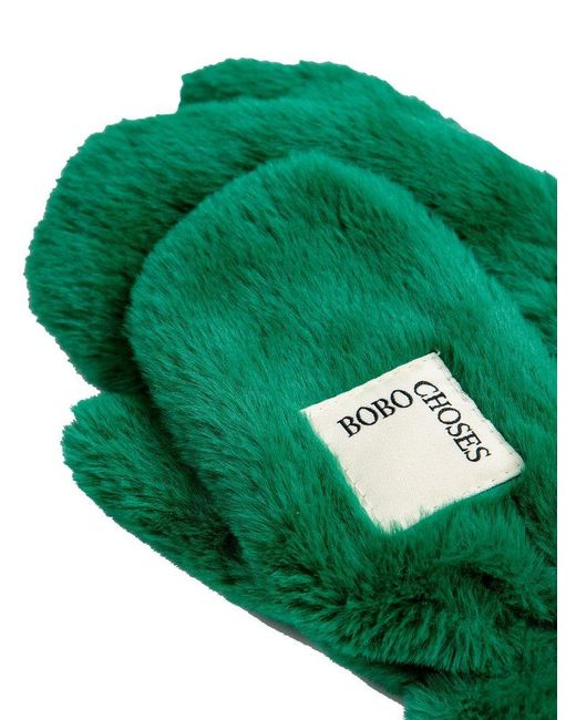 Bobo Choses Green Fuzzy Mittens for men