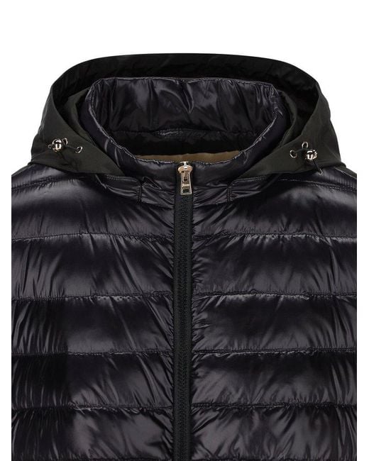 Herno Black Quilted Hooded Jacket
