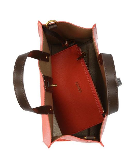 Liu Jo Orange Charm Logo Lettering Tote Bag