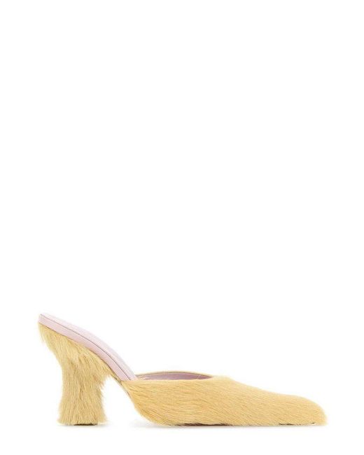 Burberry Natural Buck Hair Calf Pointed-toe Mules