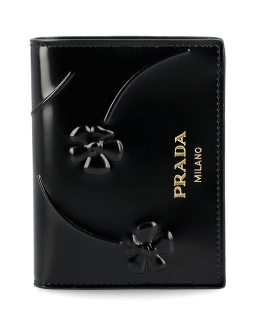 Prada Black Logo Leather Wallet