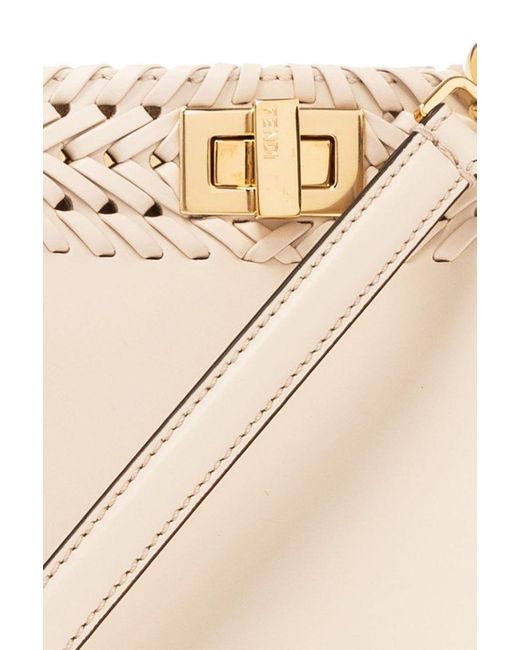 Fendi Peekaboo Mini Top Handle Bag in Natural Lyst