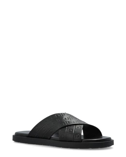 Ferragamo Black Monogram Sandals for men