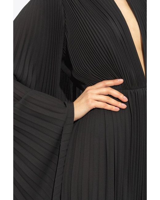 Balenciaga Black Pleated Maxi Dress