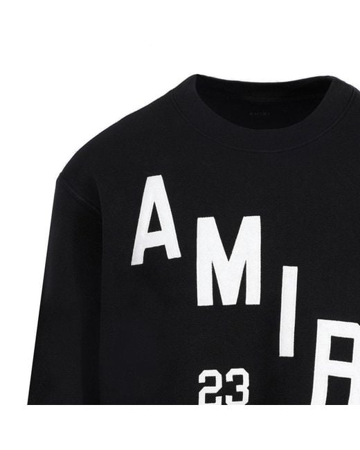 Amiri Black Logo Printed Crewneck Sweatshirt for men