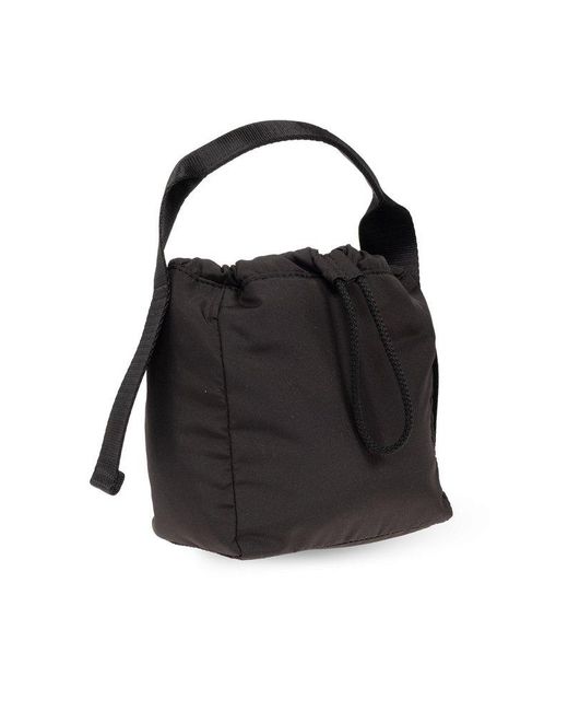 Ganni Black Drawstring Pouch Bag