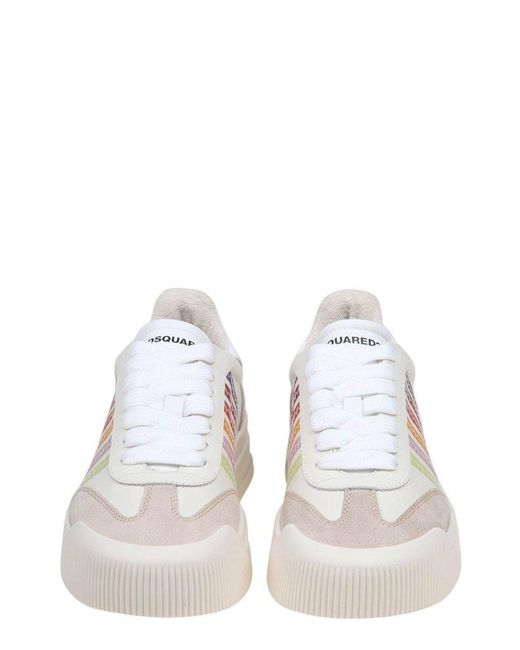 DSquared² White New Jersey Lace-up Sneakers