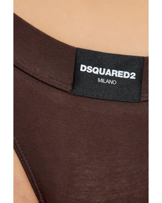 DSquared² Brown Briefs With Logo