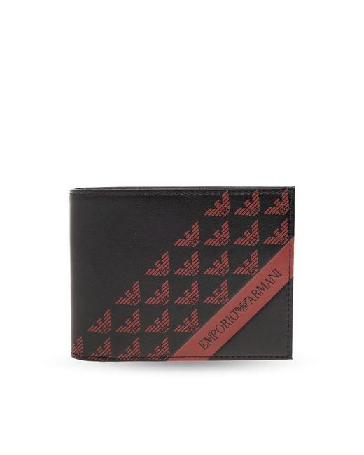 Emporio Armani Black Wallet & Card Holder Set, for men