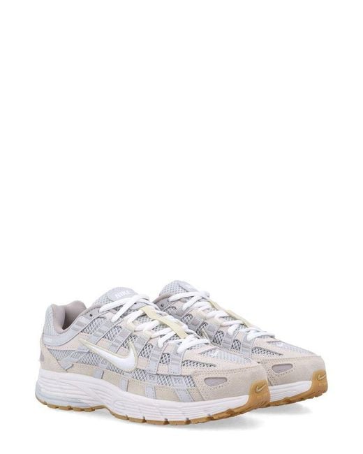 Nike White P-6000 Lace-Up Shoes