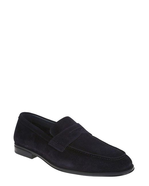Doucal's Black Classic Slip-On Loafers for men