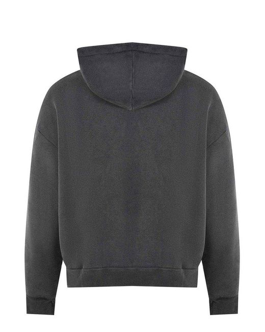 Axel Arigato Gray Element Distressed Drawstring Hoodie for men