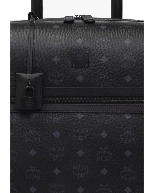 MCM Black Suitcase With Wheels