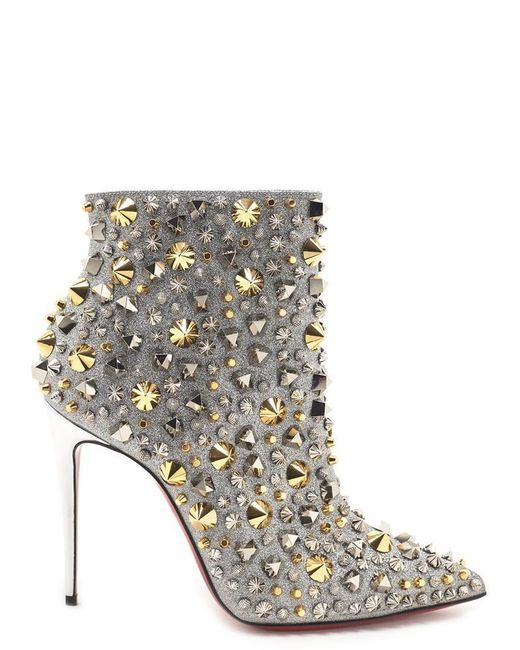 Christian Louboutin Metallic So Full Kate Calf Glitter Stud Boots