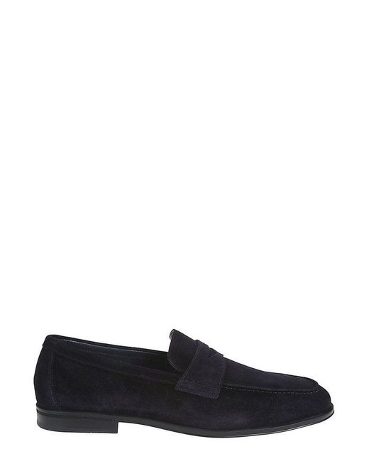 Doucal's Black Classic Slip-On Loafers for men