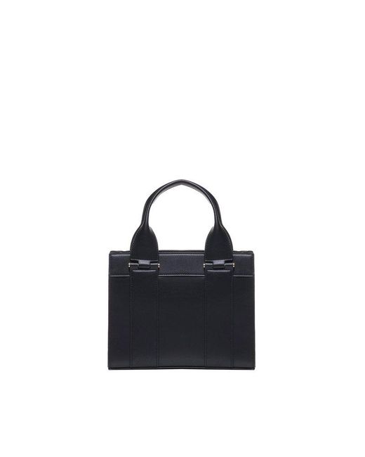 Love Moschino Black Logo Embroidered Mini Tote Bag
