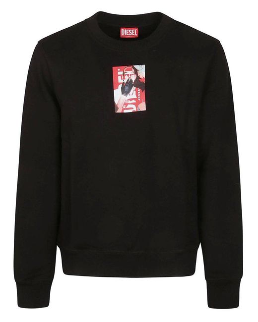 DIESEL Black S-Ginn N1 Sweatshirt for men