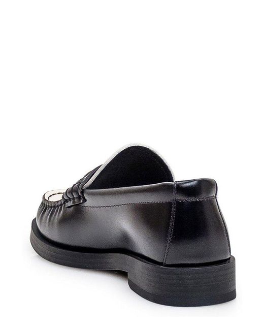 Jimmy Choo Black Round-toe Slip-on Loafers