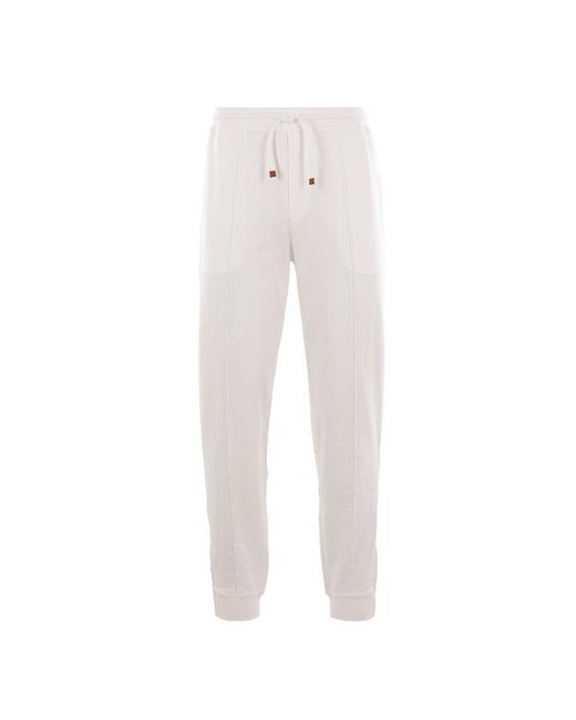 Brunello Cucinelli White Drawstring Terry Sweatpants for men
