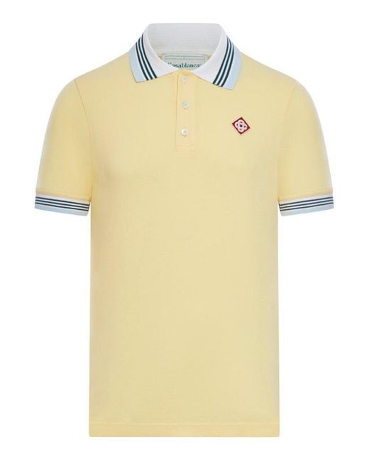 Casablancabrand Yellow Pique Polo Shirt for men