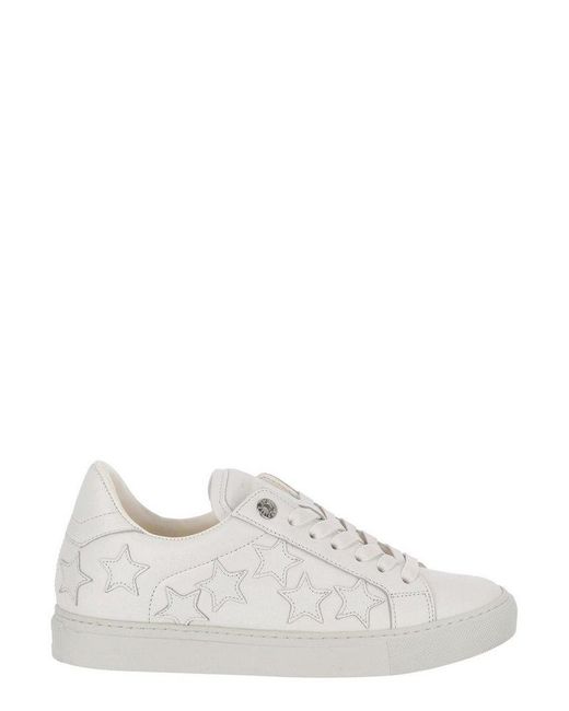 Zadig & Voltaire White Star Lace-up Sneakers
