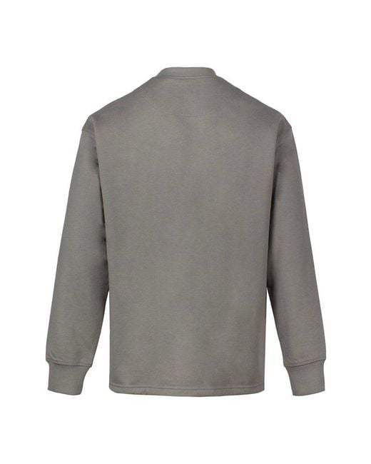 Y-3 Gray Logo-rubberised Crewneck Sweatshirt for men