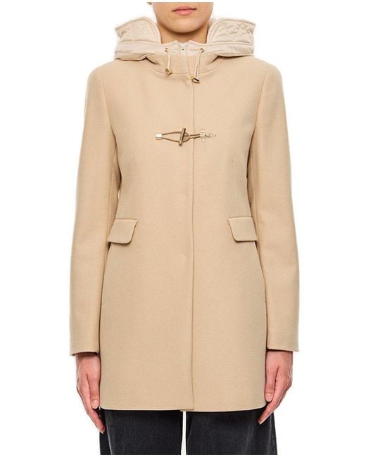 Fay Natural Long-sleeved Hooded Coat