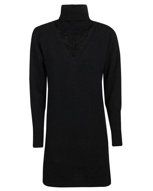 FEDERICA TOSI Black Roll-neck Long-sleeved Knitted Jumper