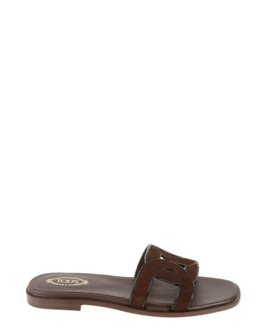 Tod's Brown Cut Out Detailed Sandals