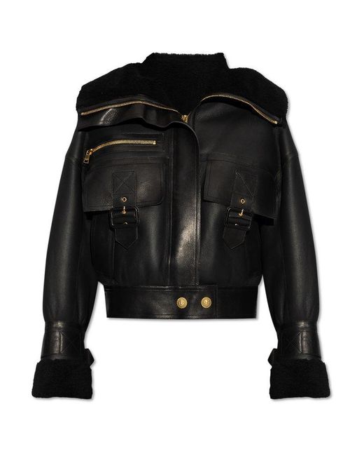 Balmain Black Zip-Up Long-Sleeved Jacket